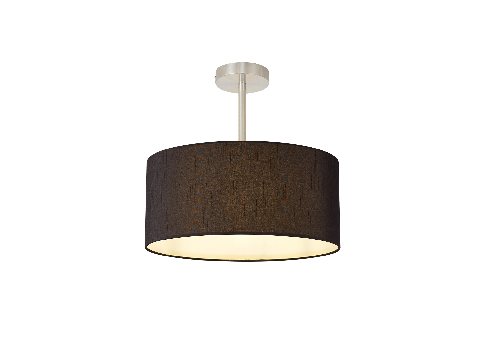 DK0253  Baymont 40cm Semi Flush 1 Light Satin Nickel, Black